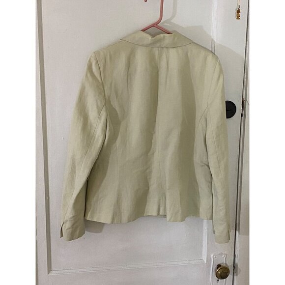 Loft Women's Classic Beige Linen Blend Button front Blazer - 14 - Picture 3 of 12